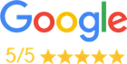 Teburio bei Google mit 5 von 5 Sternen bewertet